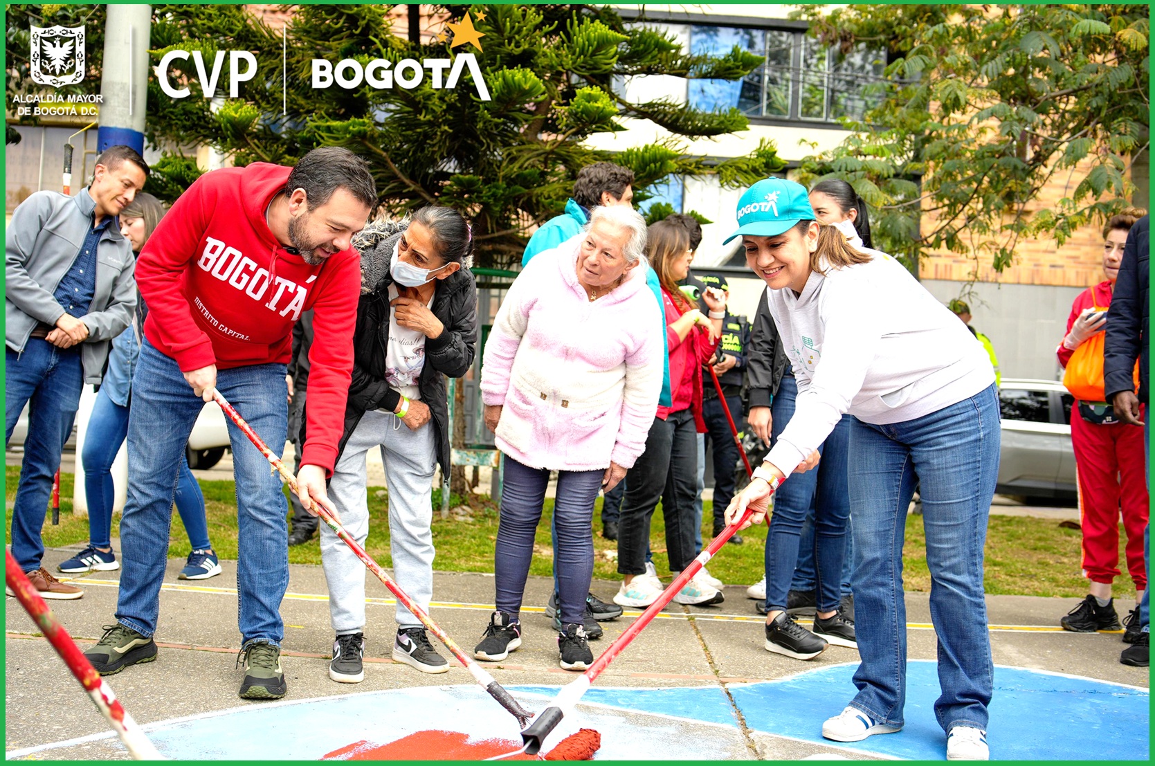 Jornada de pintura parque Bilbao Suba 2025 Alclade Galán y Secretaria Vanesa Velasco