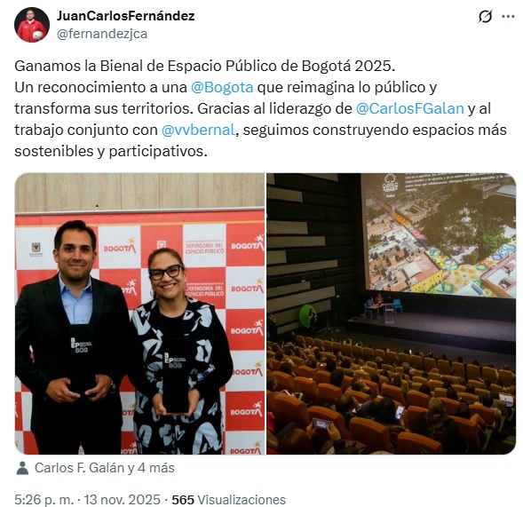 Post reconocimiento para el Ecobarrio La Roca en la Bienal 2025