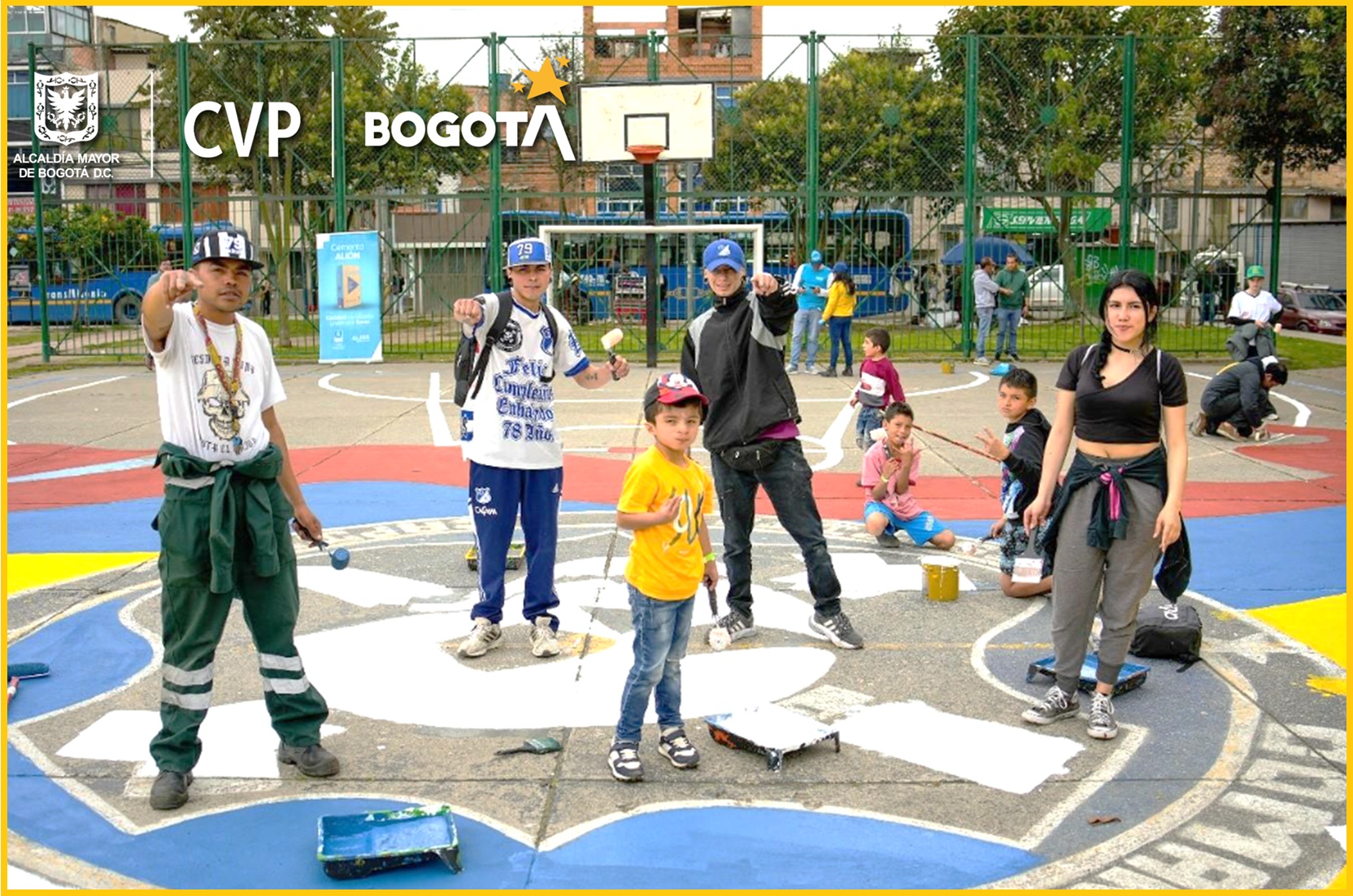 Tejidos Urbanos jornada de pintura parque Bilbao Suba 2025