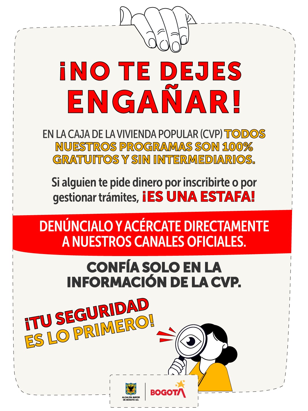 Todos los trámites de la Caja de la Vivienda Popular son gratuitos